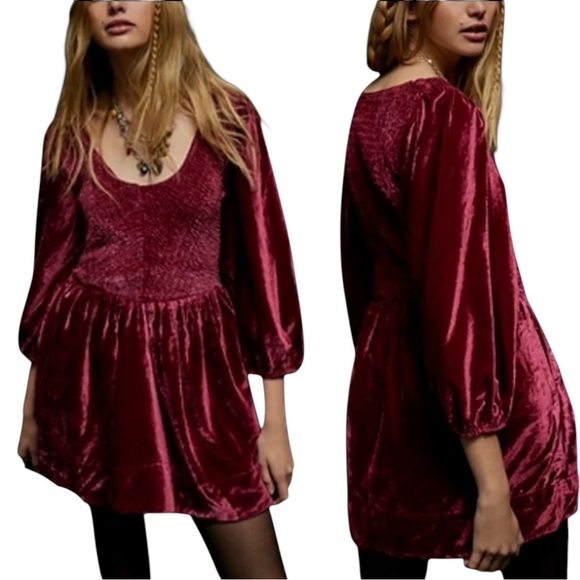 Free People Farrier Velvet Mini Dress - Picture 1 of 8